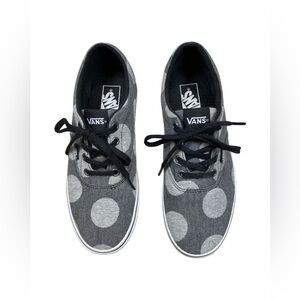 Vans Polka Dot Sneakers Women’s 8 Men’s 6 Gray Black White Sole Lace Up